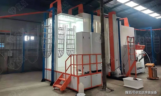 কেনা ধাতব যন্ত্রাংশের জন্য কাস্টমাইজযোগ্য পাউডার লেপ বুথ আসবাবপত্র অটোমোবাইল উপাদান শিল্প পাউডার স্প্রে পেইন্টিং বুথ online manufacture